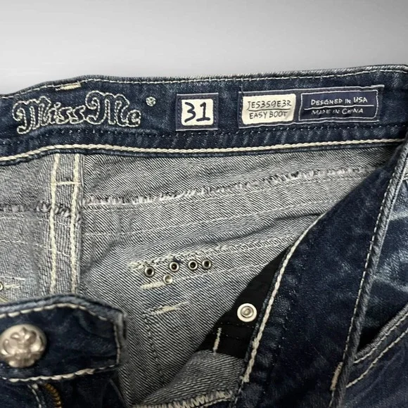 MISS ME Women's Dark Wash Straight Bootcut Jeans JE5359E3R Size 31 | EUC - Picture 5 of 6